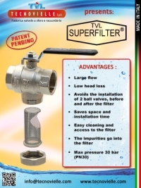 SUPERFILTER Ball valve with built-in filter, patent